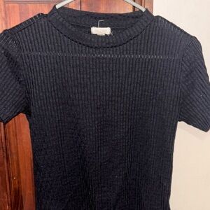 Pilcro short sleeve sweater in black
